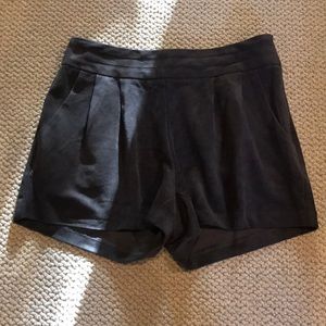 Grey faux suede shorts